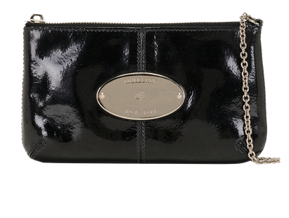 Charlie Pochette, &pound;95, Handbags, Black, Patent Leather, Front view
